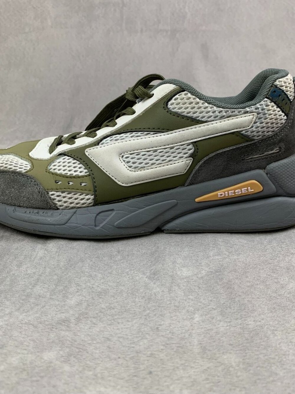 Diesel Mens Shoes Size 8.5 Gray Green Colorblock S-Tyche Low Cut Sneakers